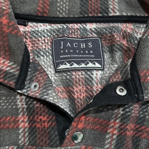 Fleece Plaid Pullover 1/4 button with collar - like new - Picture 2 of 2